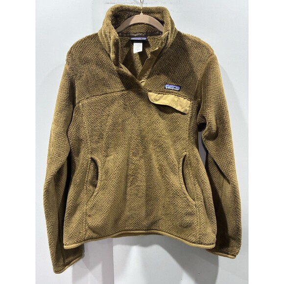 Patagonia RARE Rich Brown Re-Tool Snap-T Organic Cotton Fleece Pullover Size M - Picture 2 of 7
